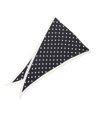 uncrave ポルカドット シルクスカーフ ブラック×ホワイト