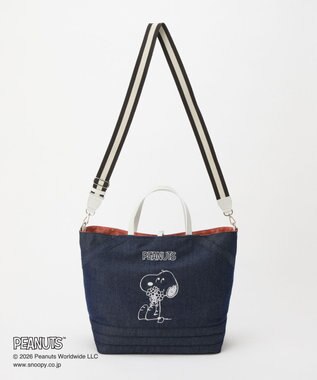 russet 《PEANUTS×russet》リバーシブルビッグトートバッグ(CE-1756) Indigo