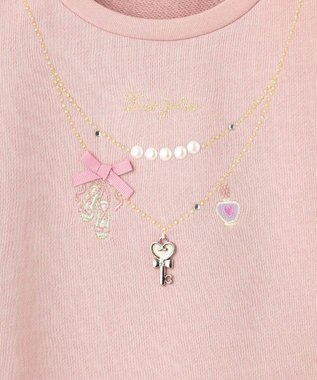 ANY KIDS 【らくっトレーナー】裏毛 ネックレス トレーナー ピンク