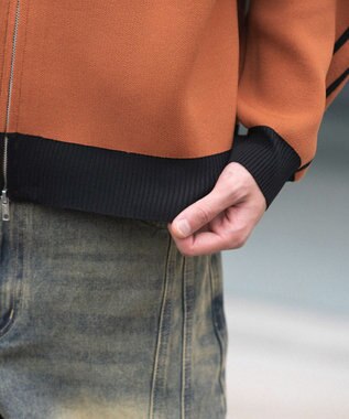 WEGO 【ユニセックス着用ITEM】ライントラックニットジャケット オレンジ