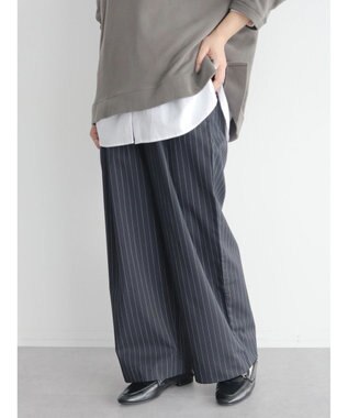 CRAFT STANDARD BOUTIQUE イージーケアピンストライプテーパードパンツ Stripe Navy