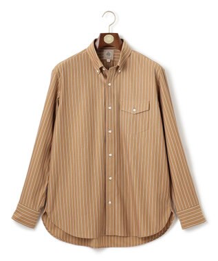 J.PRESS MEN KANEMASA マルチストライプジャージ シャツ ベージュ系1