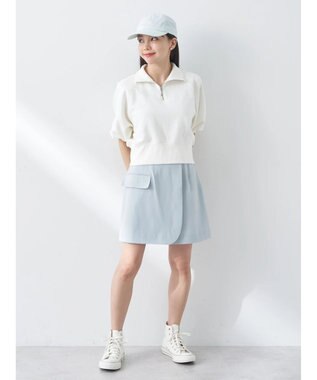 earth music&ecology ハーフジップショートプルオーバー Off White