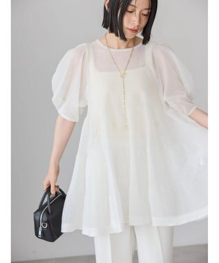 AMERICAN HOLIC ボリュームスリーブティアードニットチュニック Off White