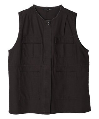 Green Parks ・ＳＵＧＡＲ　ＳＰＯＯＮ　ノーカラーミリタリーベスト Charcoal Gray