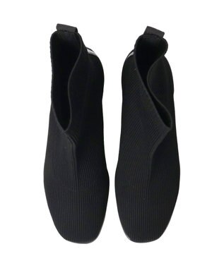 INTER-CHAUSSURES 【BUSSOLA】ニットショートブーツ ブラック雑材