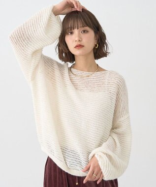 earth music&ecology ふんわりシアープルオーバー Ivory