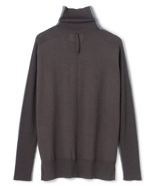 BEIGE， 【洗える・VERY NaVY12月号掲載】LA MONNAIE / バイカラーウールタートルニット Dull Blue × Warm Gray