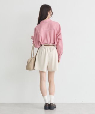 earth music&ecology 【接触冷感】綿麻混ベーシックシャツ Pink