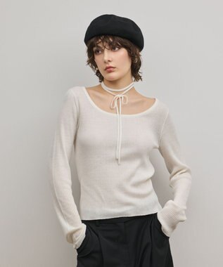 GRACE CONTINENTAL バイカラーリブニットトップ