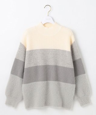 ANY SIS 【洗える】グラデーションフェザー ニット グレー系