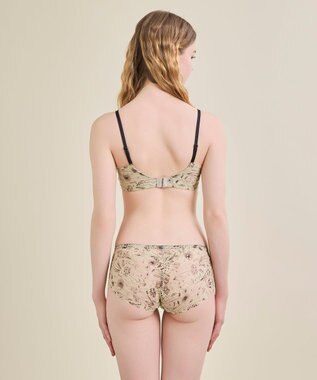 une nana cool 【リニューアル】364ブラ レース MADE WITH LIBERTY FABRIC ベージュ×ブラック