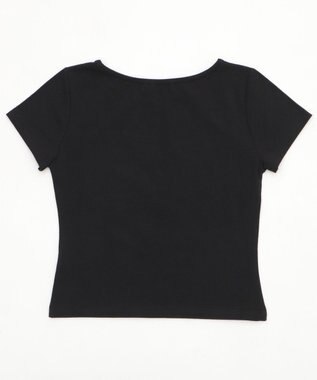 WEGO ラインストーンハートグラフィックちびT ブラック