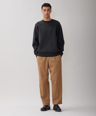 UNFILO MENS 【新色追加】スウェットライク クルーニット [24年秋冬商品] ダークグリーン