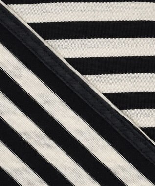 ICB 【洗える】シンプルジャージー ロングスリーブTシャツ ブラックボーダー系