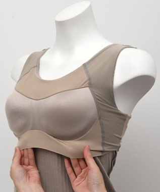 Wing カップ付きノースリーブ　【シンクロブラトップ　リブタイプ】　ラクしてきれいなシルエット　ウイング／ワコール　ET1171 ブラウン