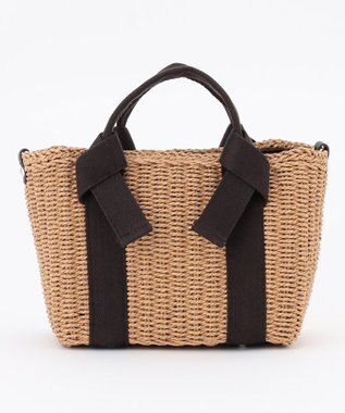 LA BAGAGERIE 【MONICA】リボンハンドル2WAYかごバッグ ダークチョコ