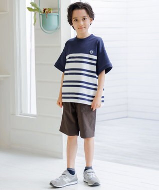 J.PRESS KIDS 【140-170cm】 ボーダービックシルエットＴシャツ ネイビー