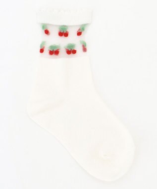 ANY KIDS 【3点セット】ソックス (イヌ&チェリー) ライトグリーン系