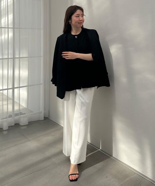 UNFILO BEAUTY MOVE ボタン付き ノーカラージャケット ブラック