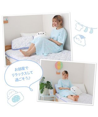 Mother garden しろたん Ｔシャツワンピース 半袖 日常柄　フリーサイズ 水色