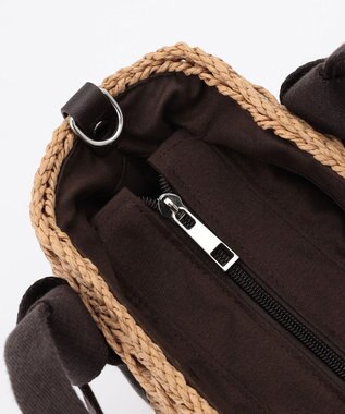 LA BAGAGERIE 【MONICA】リボンハンドル2WAYかごバッグ ダークチョコ