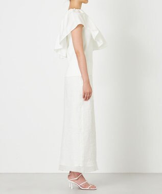 NAVE 【Nave・洗える/撥水/ストレッチ素材】ライトタフタ ワンショルダーブラウス ホワイト系