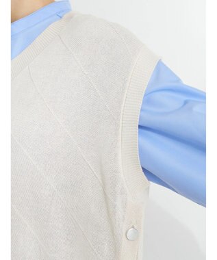CRAFT STANDARD BOUTIQUE 【洗える】ニットベスト+バンドカラーシャツSET-B Ivory