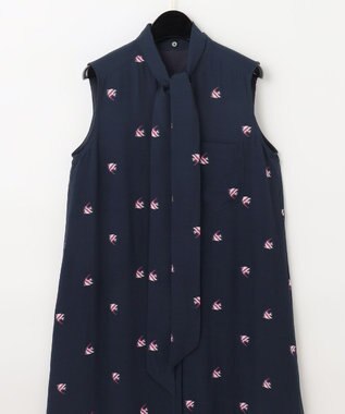 GRACE CONTINENTAL エンゼルフィッシュジャガードワンピース ネイビー