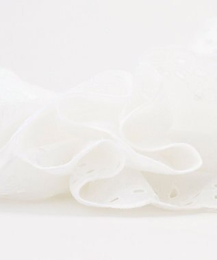 組曲 ダブルフリルレースシュシュ ホワイト系