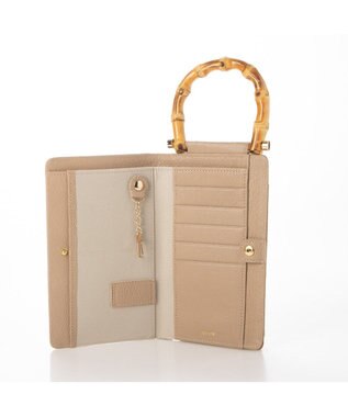 UNBILLION perche バンブーハンドルゴートモバイルウォレットショルダー オーク