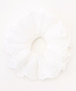 組曲 ダブルフリルレースシュシュ ホワイト系