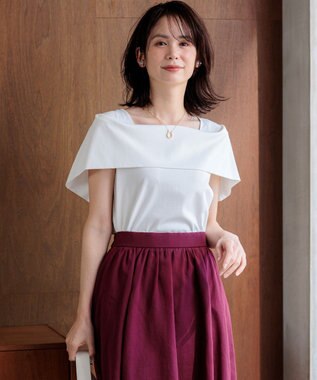 組曲 S 【先行予約】GIZAコットンオフショルダー カットソー