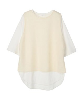 Green Parks ＳＥＴ２点　メッシュベスト＋半袖カットチュニック Ecru