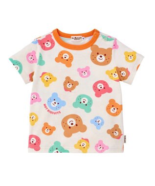MIKI HOUSE HOT BISCUITS 【80-120cm】カラフルビーンズ 総柄半袖Tシャツ マルチカラー