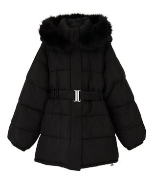 Green Parks ・ｓｗｉｎｇ　ｂｙ　ファイバーダウンベルト付コート Black