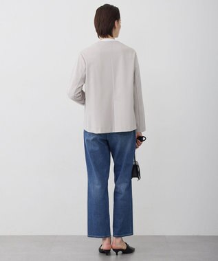 ICB L ナイロンストレッチポンチ ノーカラージャケット トープ