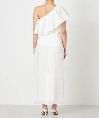 NAVE 【Nave・洗える/撥水/ストレッチ素材】ライトタフタ ワンショルダーブラウス ホワイト系