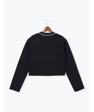 Te chichi ミラノリブ配色ラインカーディガン ネイビー