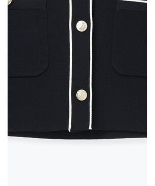 Te chichi ミラノリブ配色ラインカーディガン ネイビー