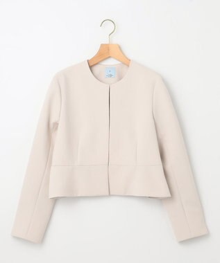 組曲 L 【WEB限定・KUMIKYOKU NAVY】コンフォータブルドレープ ノーカラージャケット サンドベージュ系