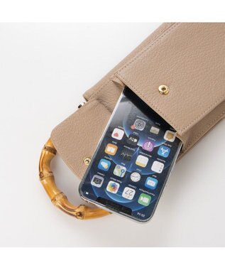 UNBILLION perche バンブーハンドルゴートモバイルウォレットショルダー オーク