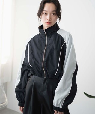 WEGO ナイロントラックブルゾン ブラック