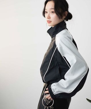 WEGO ナイロントラックブルゾン ブラック