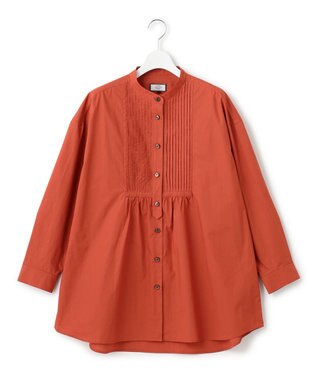 J.PRESS YORK STREET 【WOMEN】コットンバンドカラー ブラウス オレンジ系