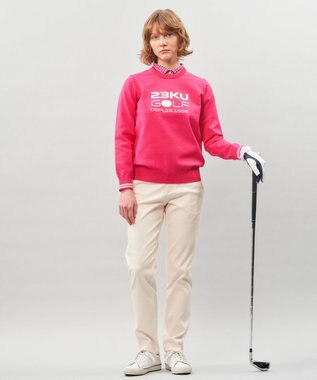 23区GOLF 【WOMEN】【UVケア/吸水速乾】ギンガムチェックロゴ 長袖シャツ ピンク系3
