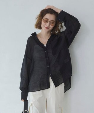 WEGO 【2026年春夏新作】シアーシャツ ブラック