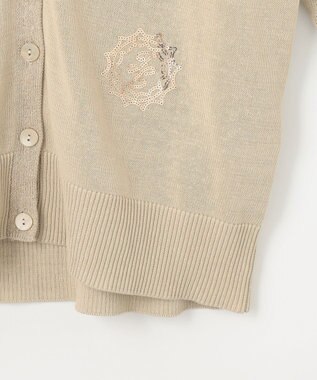 自由区 【カタログ掲載・洗える】エンブレムニット カーディガン ベージュ