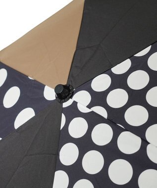 +RING UNISEX プラスリング 簡単開閉式折傘55cm BLK/BGE T1378 黒