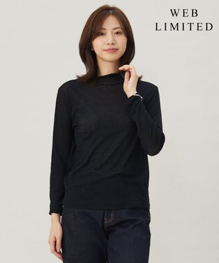 J.PRESS LADIES S 【WEB限定】シアーメローネックインナー カットソー ブラック系